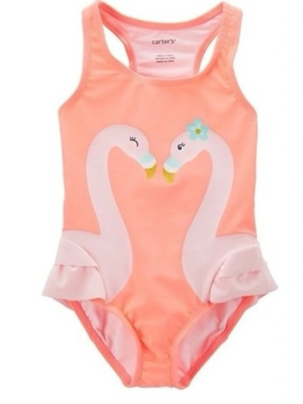 Like New Carter’s Girls Coral Flamingo One-Piece Swimsuit | Size 18 Months